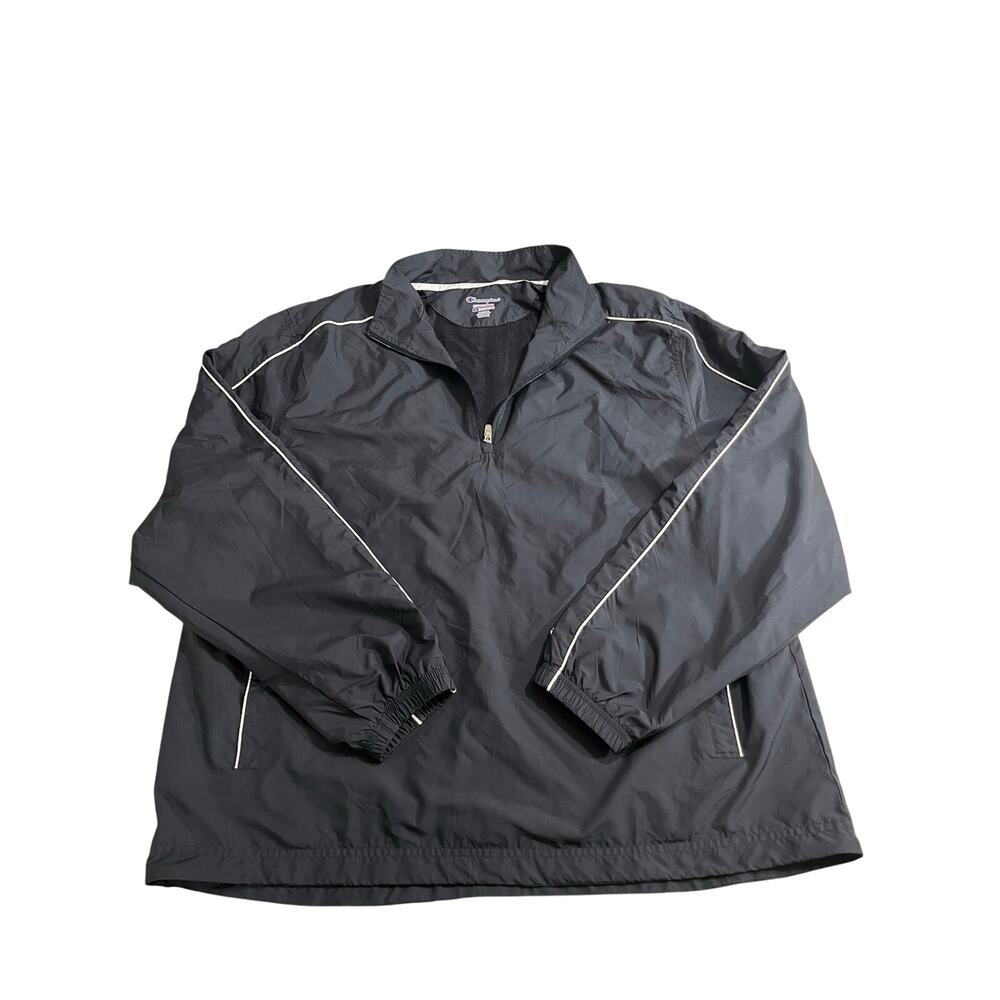 Champion Jacket Men’s XL Black Half Zip Pullover Windbreaker